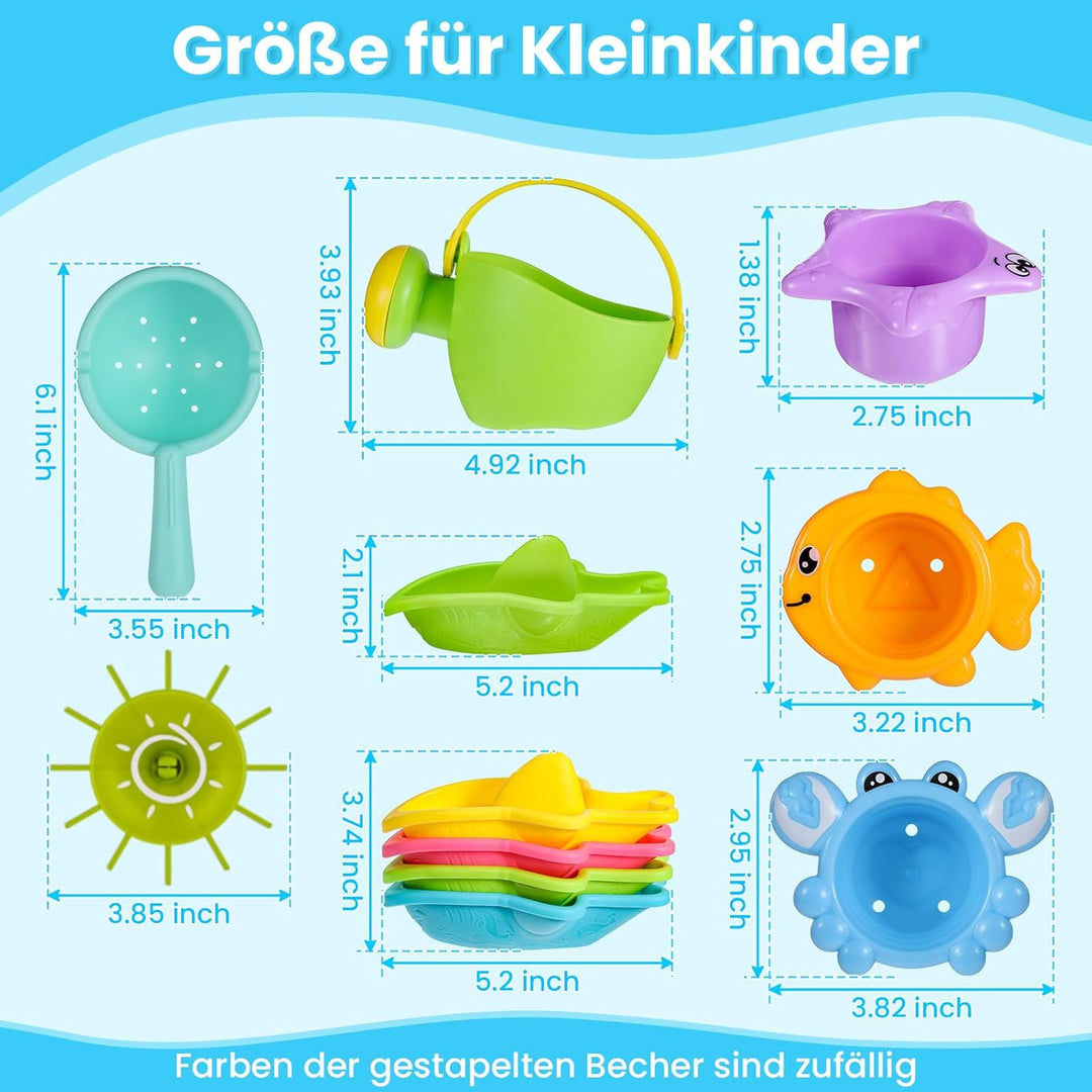 Badespielzeug Baby ab 1 2 3 4 Jahre, Badewannenspielzeug Wasserspielzeug Kinder Schwimmbad Pool Plan
