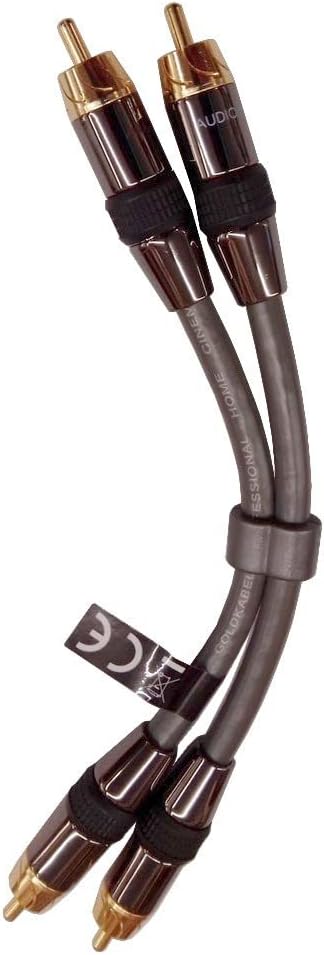 Goldkabel Cinch Stereo Kabelbrücke 2x RCA auf 2x RCA Jumper 0,15 m
