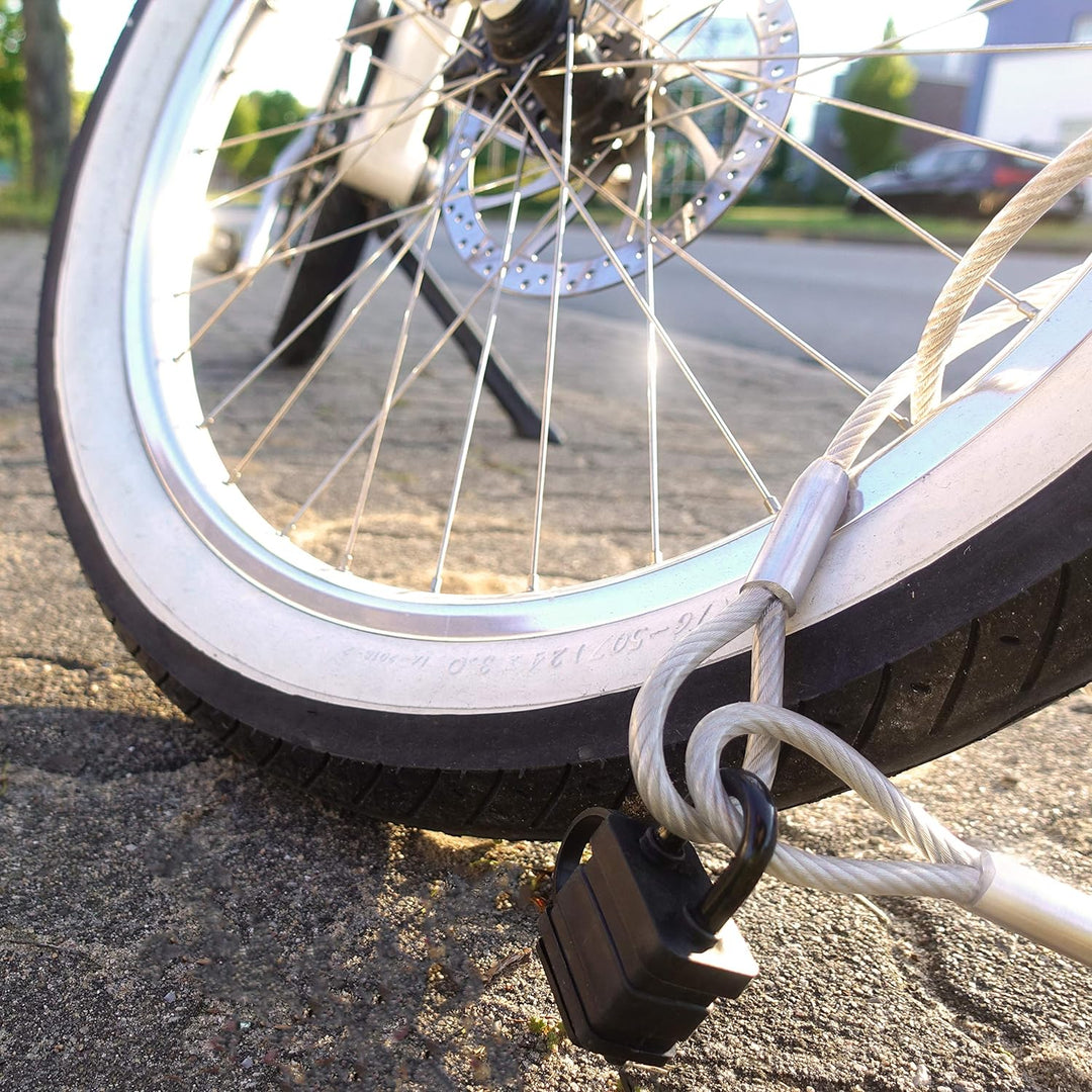 Drahtseile24 Stahlkabelschloss, Schlaufenkabel mit Schloss - Diebstahlsicherung für Gartenmöbel & Te