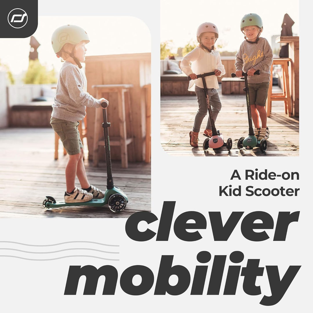 Scoot & Ride Highwaykick 3 LED Scooter Roller Kunststoff/Metall Forest, Masse: ca. 55cm x 15cm x 24c