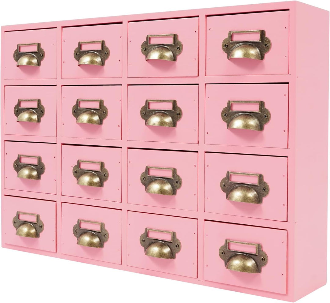 Schreibtisch-Schubladen-Organizer, Holz Kartenkatalogschrank mit 16 Schubladen, Schlafzimmer-Organis