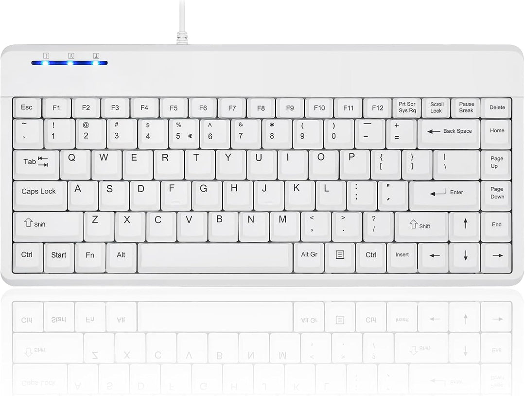 Perixx PERIBOARD-409WU US, Wired USB Mini Keyboard - White - US English… USB Typ-A Weiss, USB Typ-A