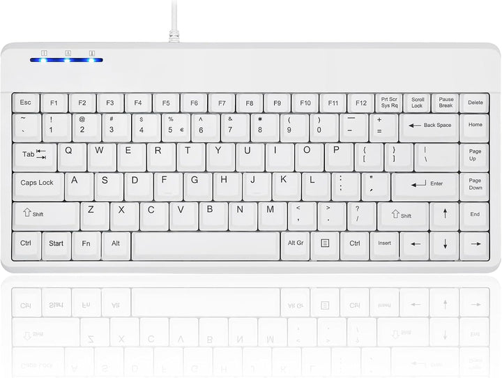 Perixx PERIBOARD-409WU US, Wired USB Mini Keyboard - White - US English… USB Typ-A Weiss, USB Typ-A