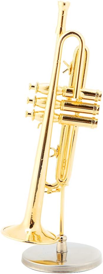 Hapivida Miniatur Trompetenmodell, Zarte Goldene Mini Trompete Instrument Dekoration Messing Instrum