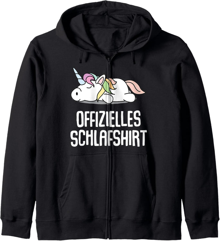 Offizielles Schlafshirt Pyjama Nachthemd Einhorn Geschenk Kapuzenjacke
