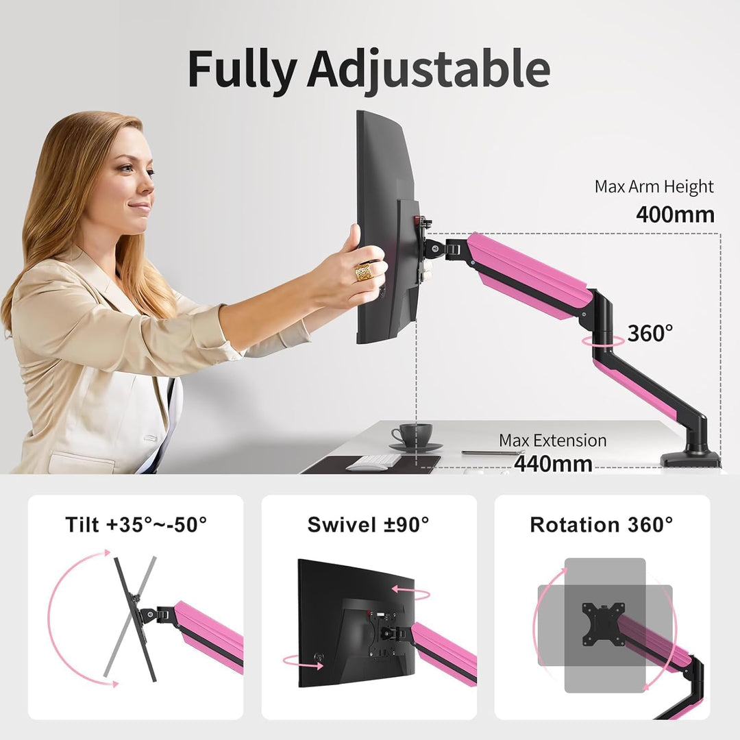 suptek Monitor Halterung für 13-32 Zoll LED LCD Bildschirm bis zu 9 kg, Monitor Arm mit Gasfeder, 36