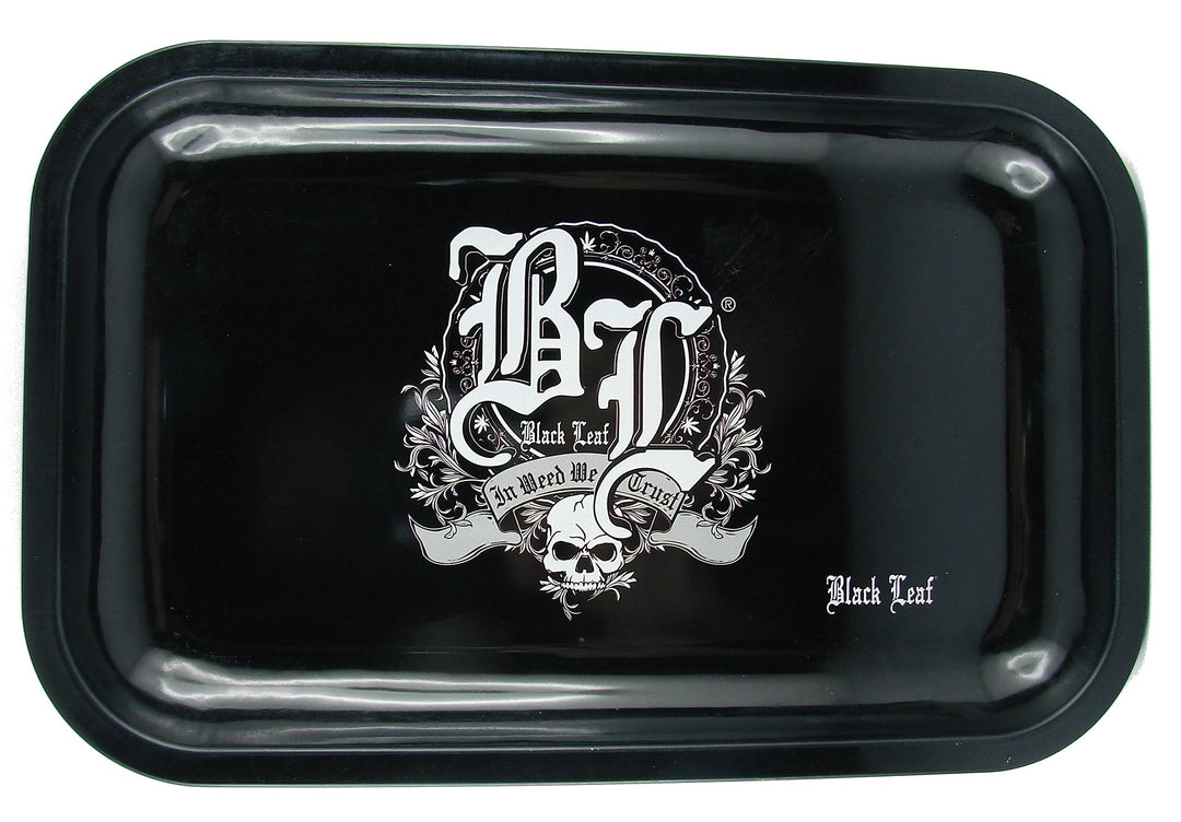 Black Leaf Rolling Tray Black Leaf - In Weed We Trust - 275x175x25mm, Bröselschale, Mischeschale