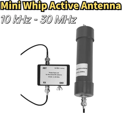 Mini Whip Aktivantenne, 10 kHz-30 MHz 9-15 V HF LF VHF SDR RX-Aktive Antenne mit tragbarem BNC-BNC K