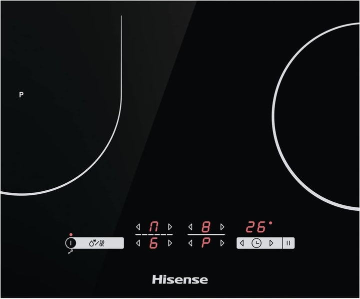 Hisense I6433C7 Induktionskochfeld, 4 Kochzonen mit Bridge-Funktion, Power Boost-Funktion, Kochzeit,
