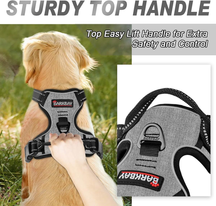 BARKBAY No Pull Dog Harness Front Clip Heavy Duty Reflective Easy Control Handle for Large Dog Walki