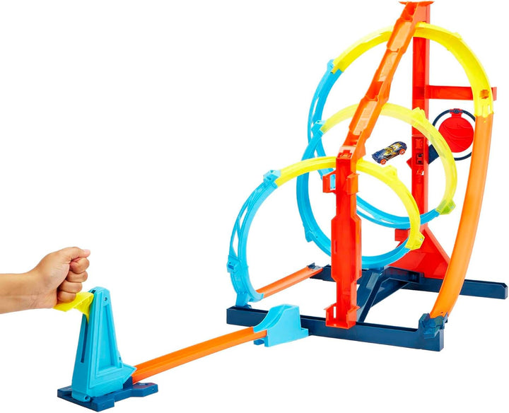 Hot Wheels HDX79 - Track Builder Unlimited Looping-Twister Set, innovativer Looping-Spielspass, 2 Sp