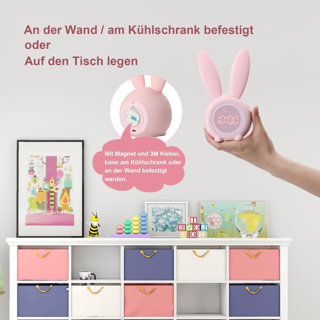 Baby Kinder Lichtwecker Hasenwecker Hasen Wecker Uhr Rabbit Alarm Clock Wake Up Light Nachttischlamp