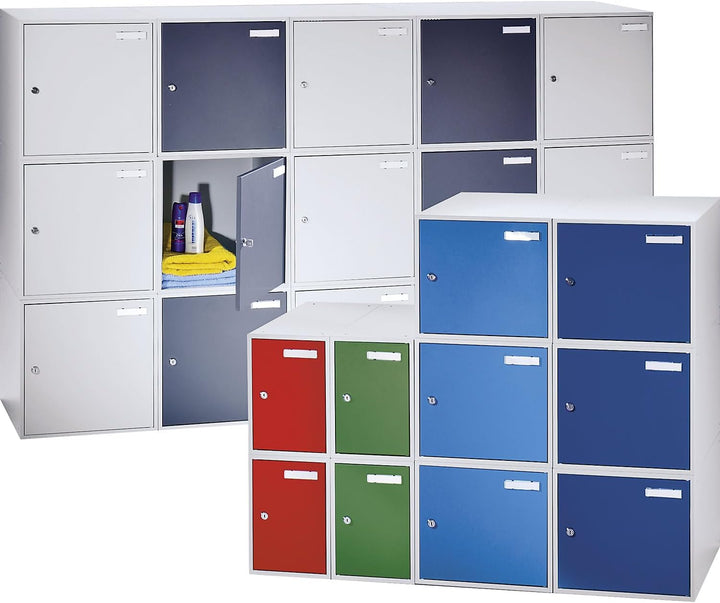 eurokraft | Schliessfachwürfel | antibakteriell | HxBxT 350 x 400 x 450 mm | lichtgrau RAL 7035
