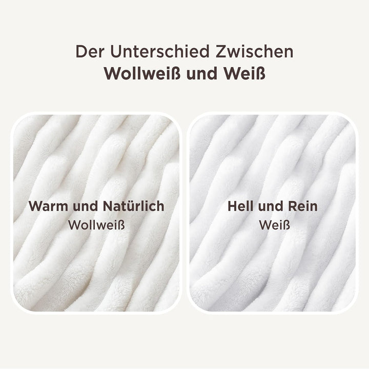 BEDSURE Kuscheldecke Flauschig - Wolldecke & Fleecedecke, Sofadecke, Weiche Warme Grobe Korddecke fü