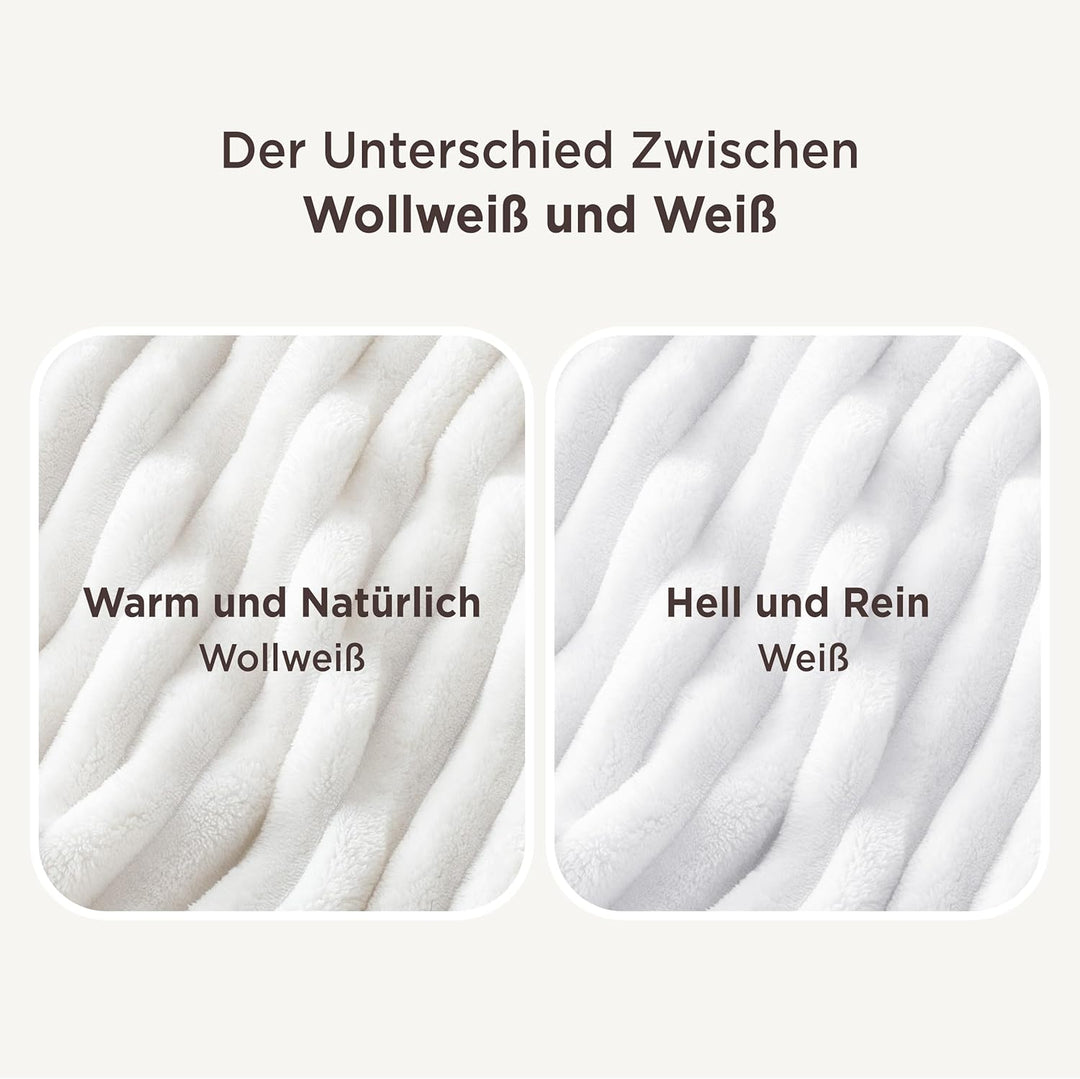 BEDSURE Kuscheldecke für Zimmer Deko - Wolldecke & Fleecedecke, Sofadecke, Weiche Warme Grobe Kordde