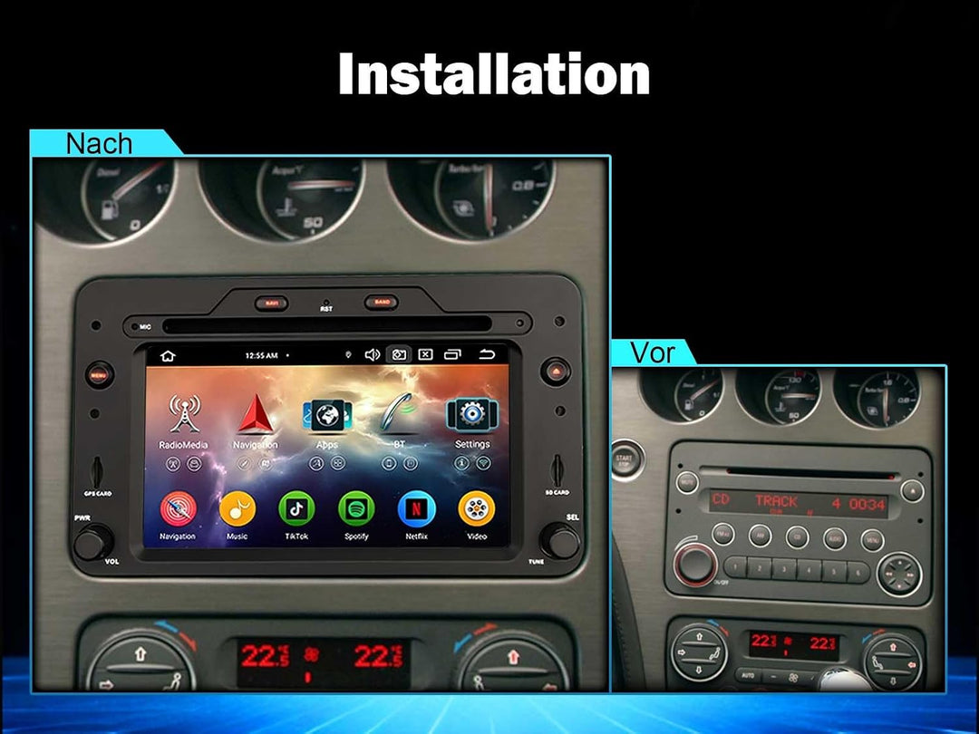 Erisin 8-Kern 4GB RAM+64GB ROM Android 12.0 Autoradio Mit GPS Navi für Alfa Romeo 159 Sportwagon Bre