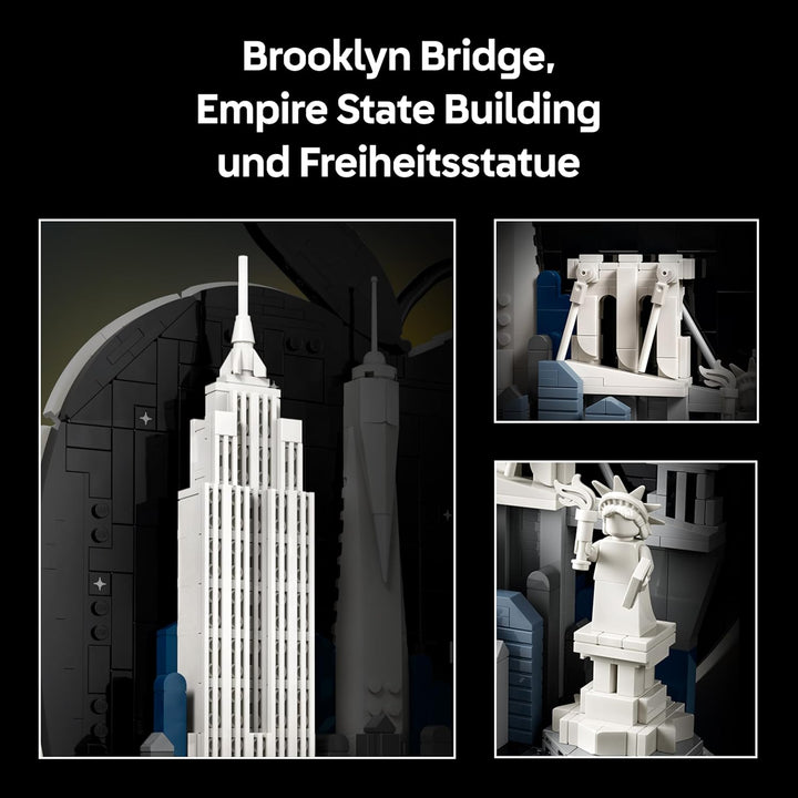 LEGO Architecture New York City – The Big Apple - Miniatur Bauset für Erwachsene - 3D Regaldekoratio
