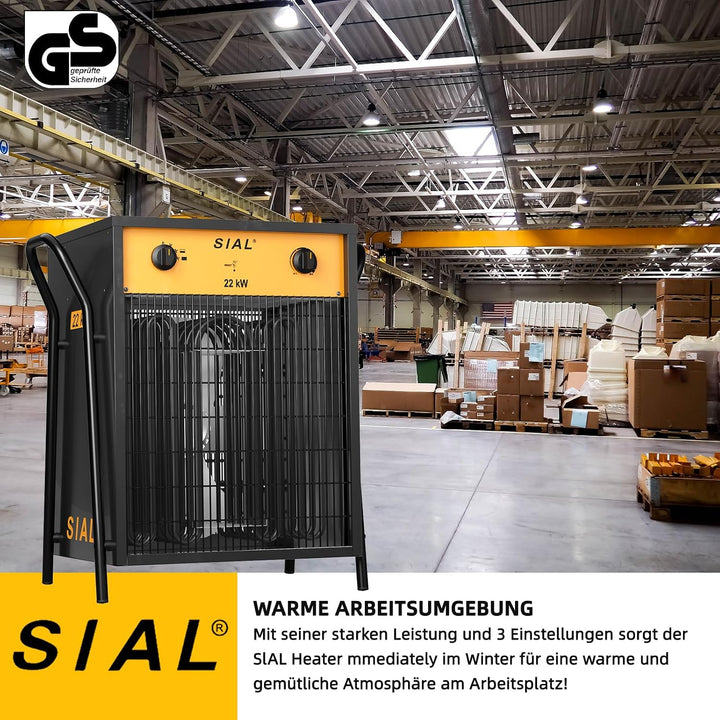 Sial Elektroheizgeräte,22kW Heizgebläse Mit Überhitzungsschutz/Tragbarer Handlauf/Rutschfeste Bodenm