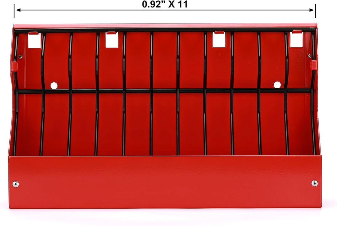 CASOMAN Plier Organizer Rack, Pliers Cutters Organizer, Black/Red, 11-Slot Plier Rack, Mounts on a p