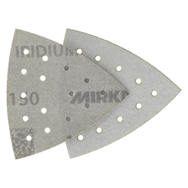 Mirka Iridium Schleifdreieck Premium-Schleifpapier 93x93x93mm 15-Loch Klett, Korn 180, 50 Stk/Zum Sc
