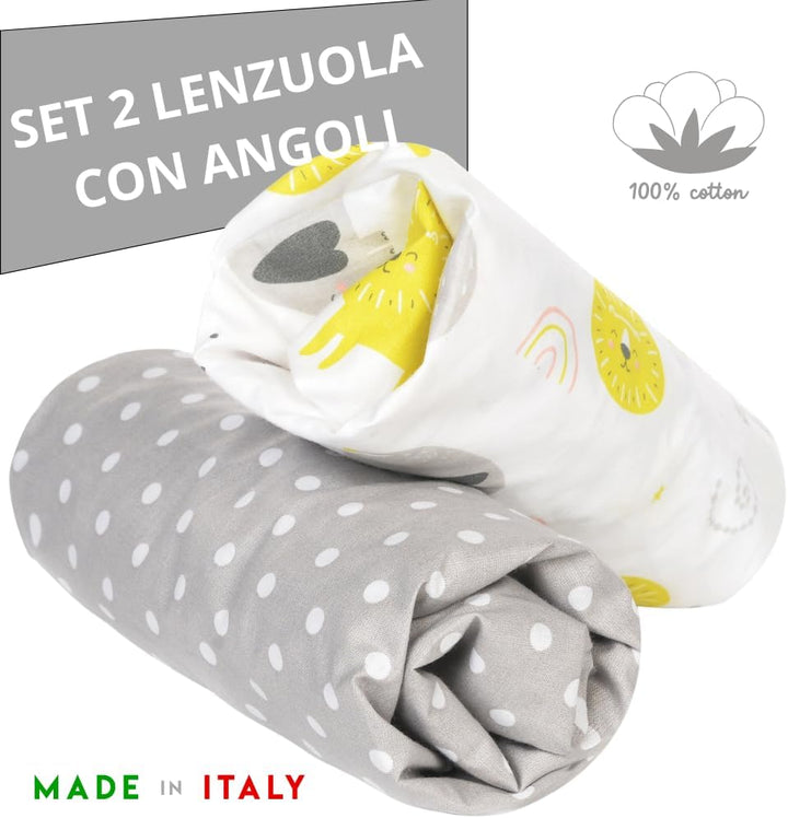 FlyIdeas Next 2 Me Spannbettlaken Beistellbett 83x50 cm, 2 STK. - 2 Spannleintuch Matratzenschoner f
