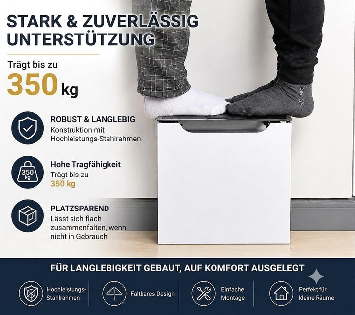 Belastbar bis 350 kg rutschfeste Sitzfläche Wandmontierte Wandklappstuhl Wandhocker Duschklappsitz