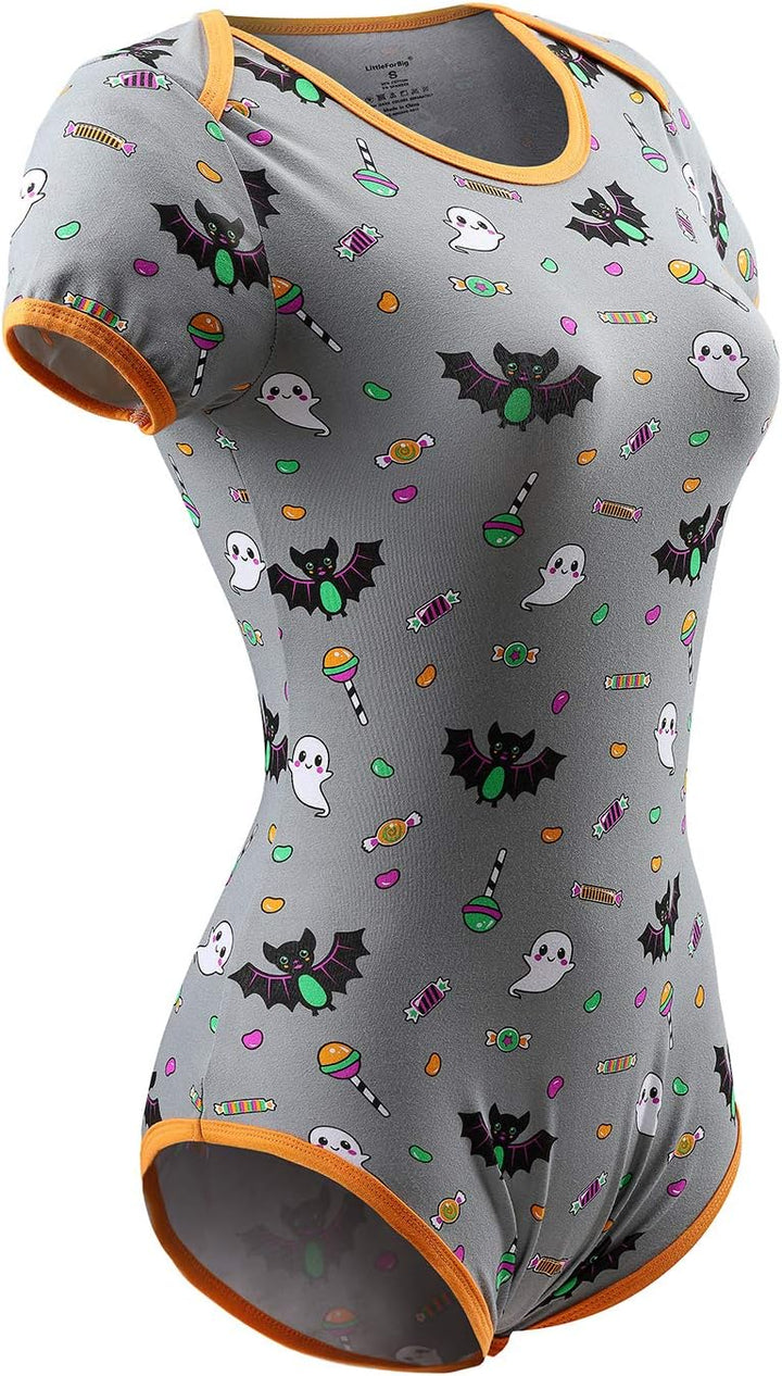 LittleForBig Baumwolle Strampler Onesie Pyjamas Bodysuit - Zucker Fledermaus, 4XL Grau
