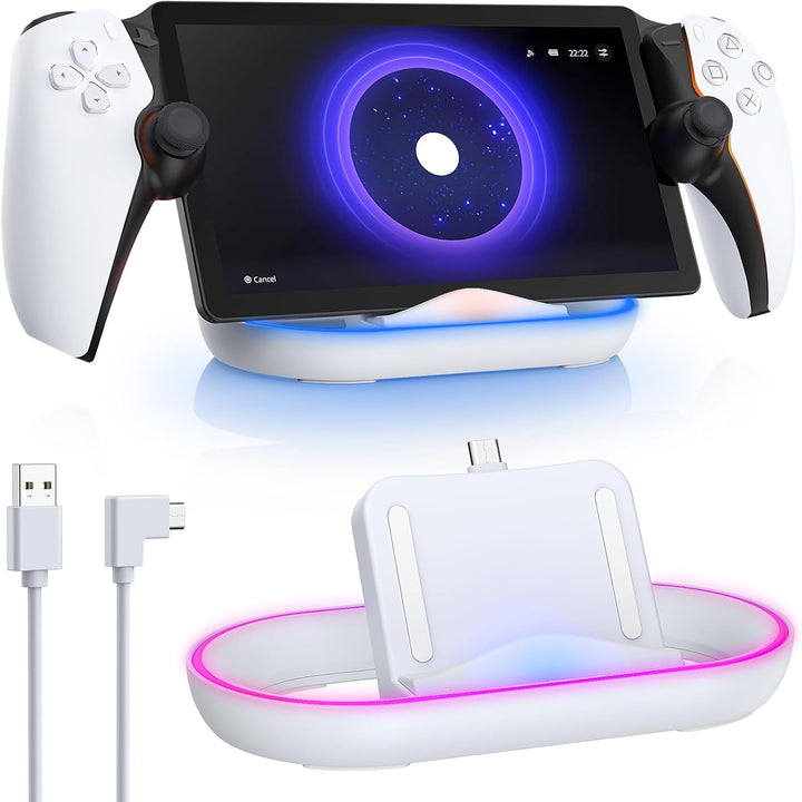 FYOUNG Ladestation für Playstation Portal Remote Player mit Lichteffekt, Ladeständer für PS Portal w