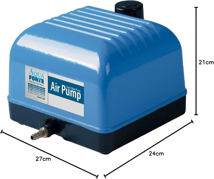 AquaForte Hi-Flow V-10 Luftpumpe, Aluminiumgehäuse, Leise und Leistungsstark, Leistung 10 Watt, Kapa