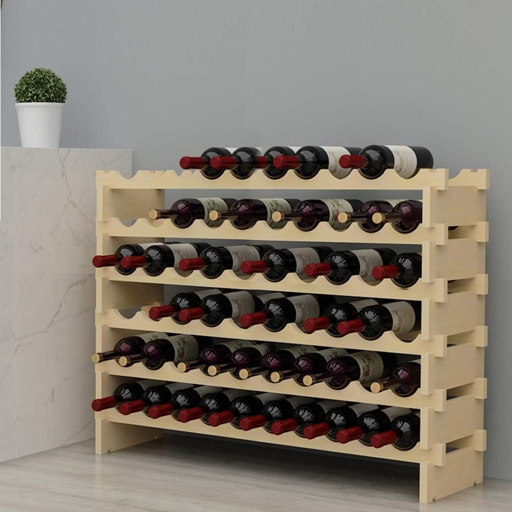 SogesHome Weinregal Stapelbares Weinregal 6-Tier Weinlagerung für 60 Flaschen,Weinständer Flaschenst