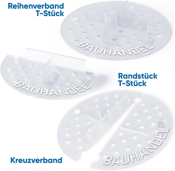 Bauhandel24 Fugenkreuze 3mm für Terrassenplatten Plattenlager Auflage Pads mit Teller Aussenbereich