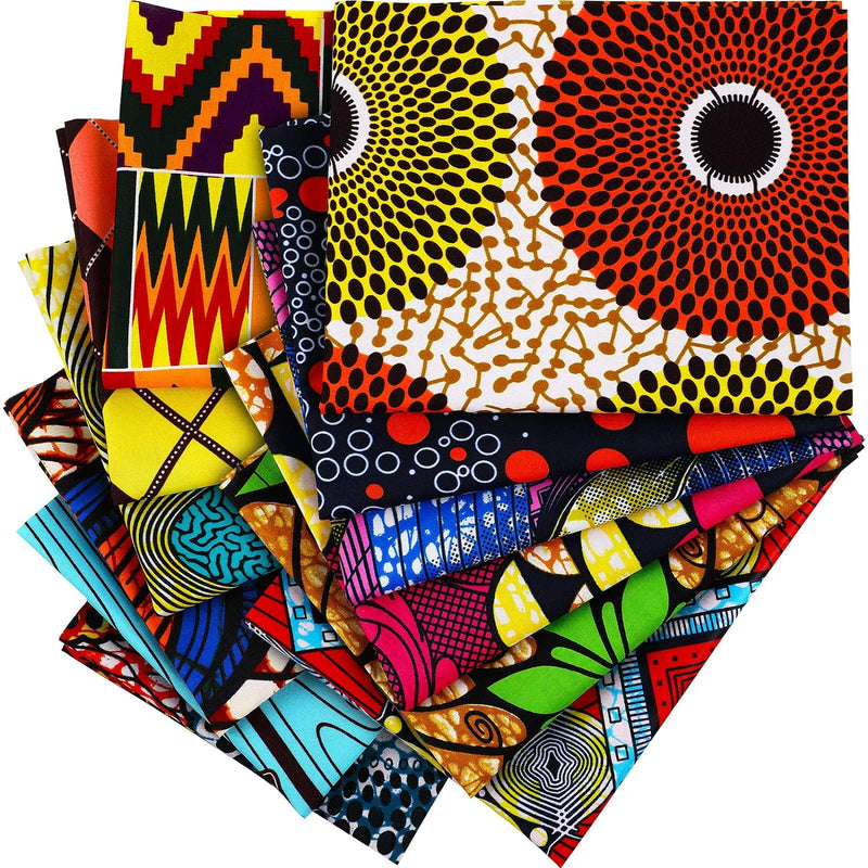 12 Stücke Afrikanische Stoff Viertel 19,5 x 15,7 Zoll (50 x 40 cm), Afrikanischer Ankara Wachsdruck