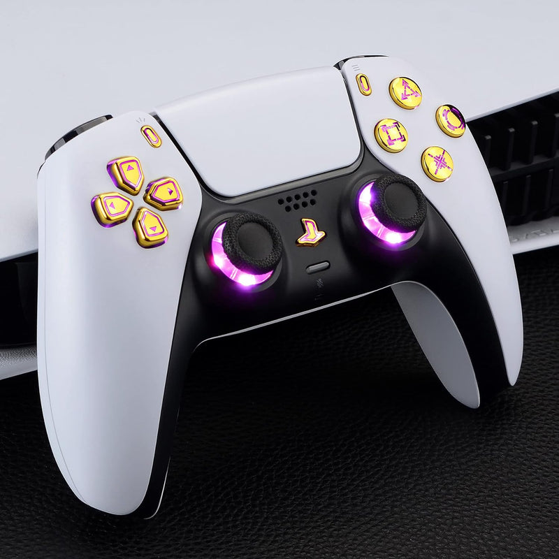 eXtremeRate DTF LED Kit für ps5 Controller BDM-030/040, Ersatz leucht D-Pad Thumbstick Share/Option/