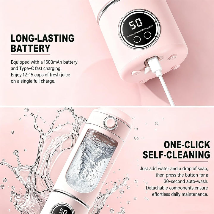 Tragbarer Mixer, 700 ml Mixer Smoothie, Mini-Standmixer mit 12 Edelstahlklingen und Digitalanzeige,