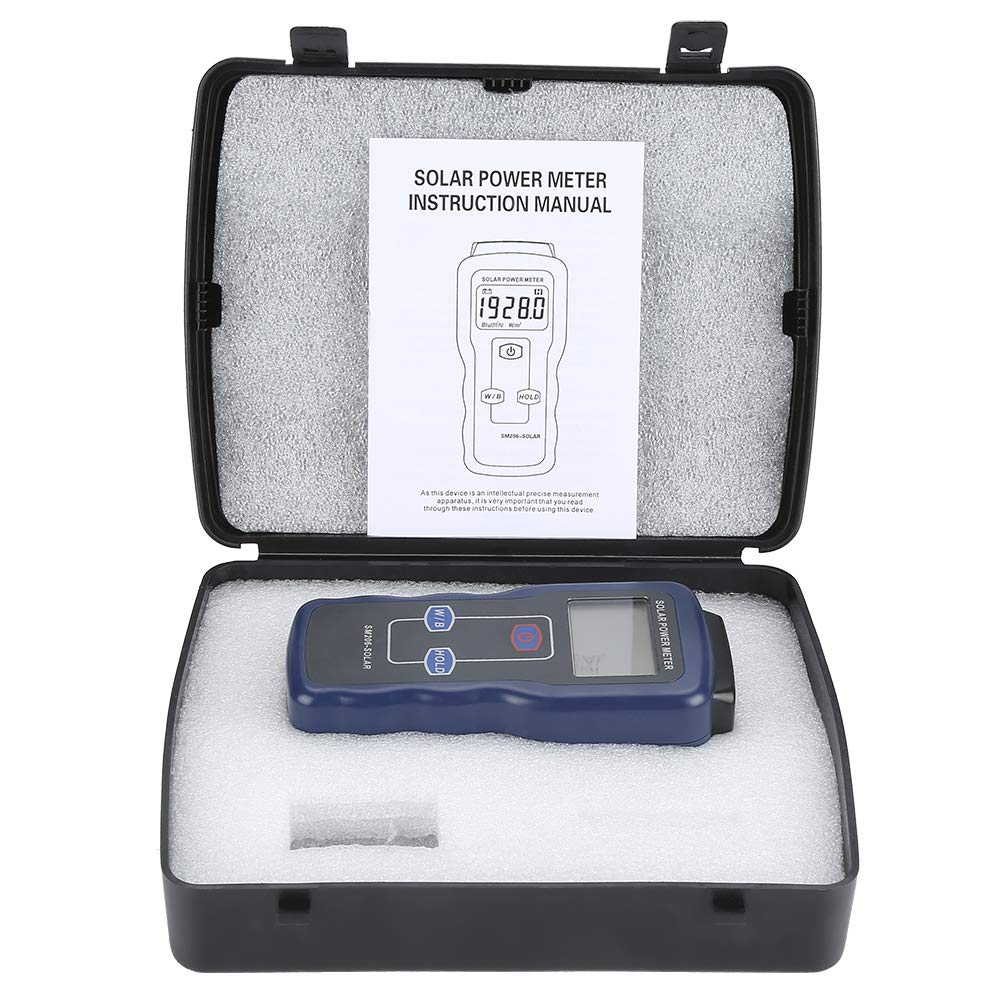 Oumefar Solar Power Meter mit LCD Bildschirm Digitales Solarleistungsmessgerät SM206 Sonnenlichtstra