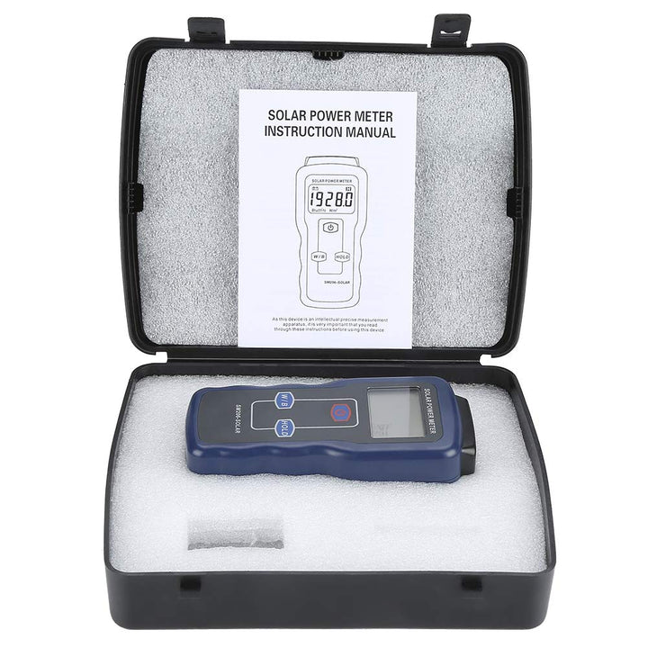 Oumefar Solar Power Meter mit LCD Bildschirm Digitales Solarleistungsmessgerät SM206 Sonnenlichtstra