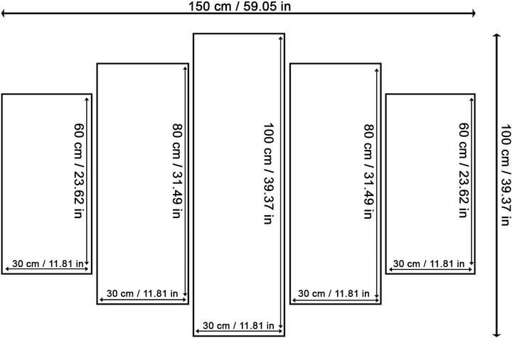 Feeby. Leinwandbild - 5 Teile - Bilder, Wand Bild, Wandbilder, Kunstdruck XXL, 5-Teilig, Typ A, 150x