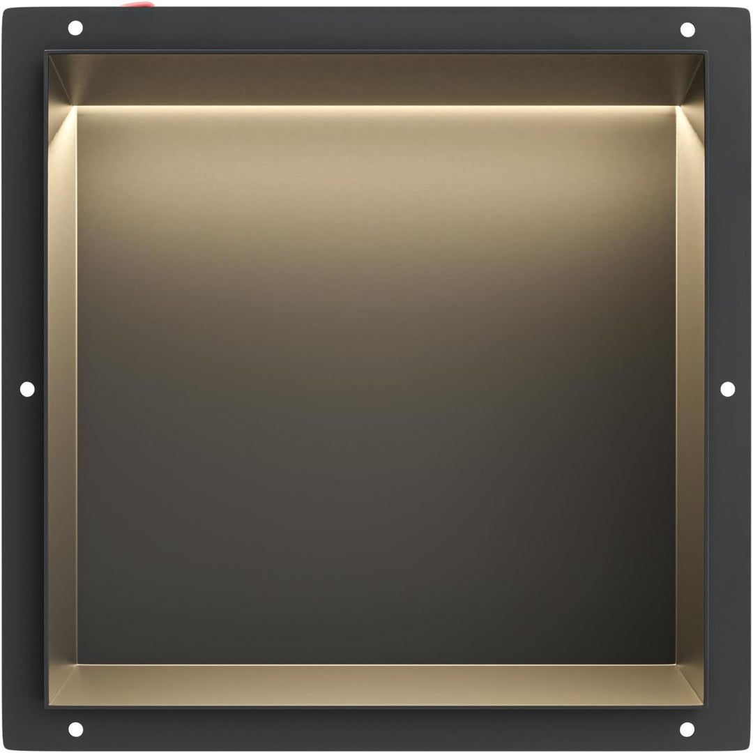 Wandnische Dusche Edelstahl, wasserdichte Nische mit LED-Licht, Eingebettete Duschnische 30x30x10cm,