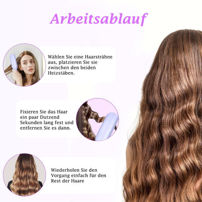 Grosscat Meerjungfrau Welleneisen, Lockenstab Locken für Haare 32mm, Deep Waves, Wasserwellen, Franz