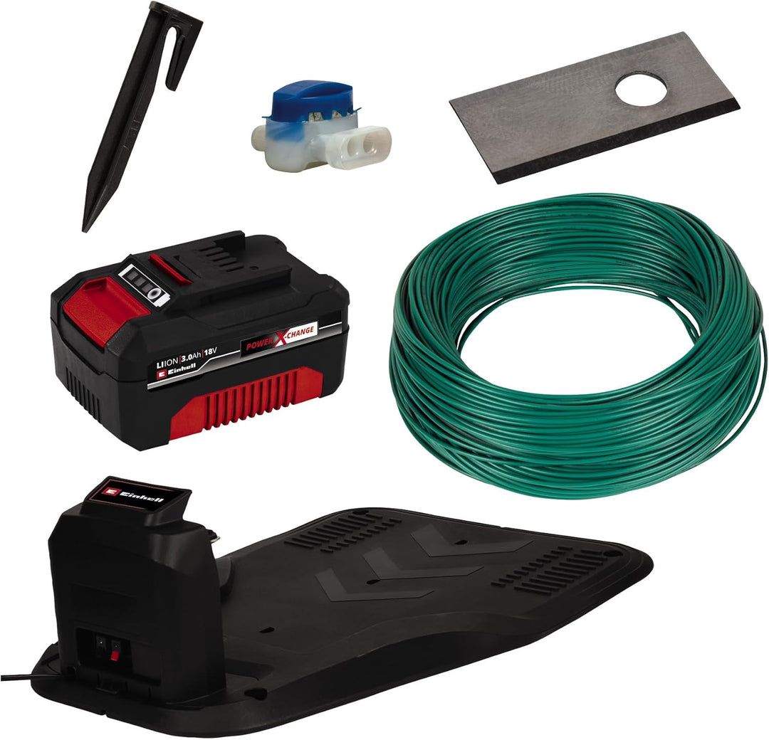 Einhell Mähroboter FREELEXO 550 Kit Power X-Change (18V, bis 35% Steigung, Stoss-/Kipp-/Hebe-/Regens