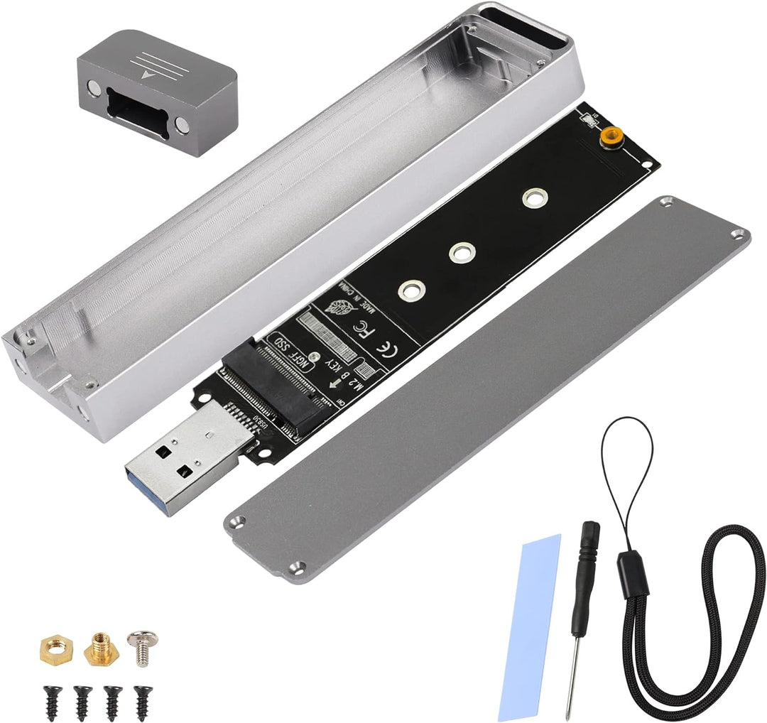 CERRXIAN M.2 B Key SATA SSD Gehäuse Adapter Aluminium Typ A USB 3.0 NGFF Externes Festplattengehäuse