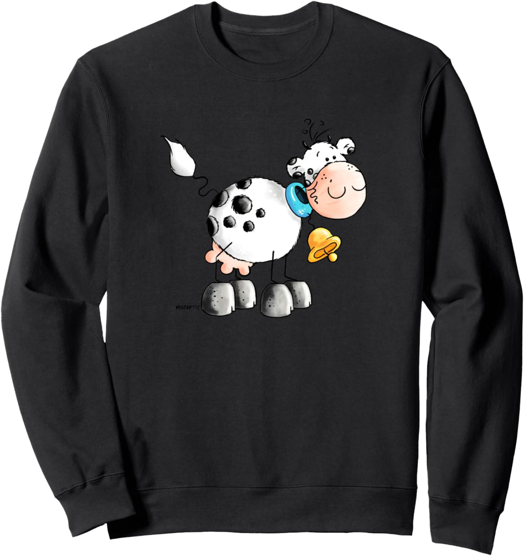 Kleine Kuh I Kühe Comic I Fun Bauernhoftiere Tiermotiv Sweatshirt