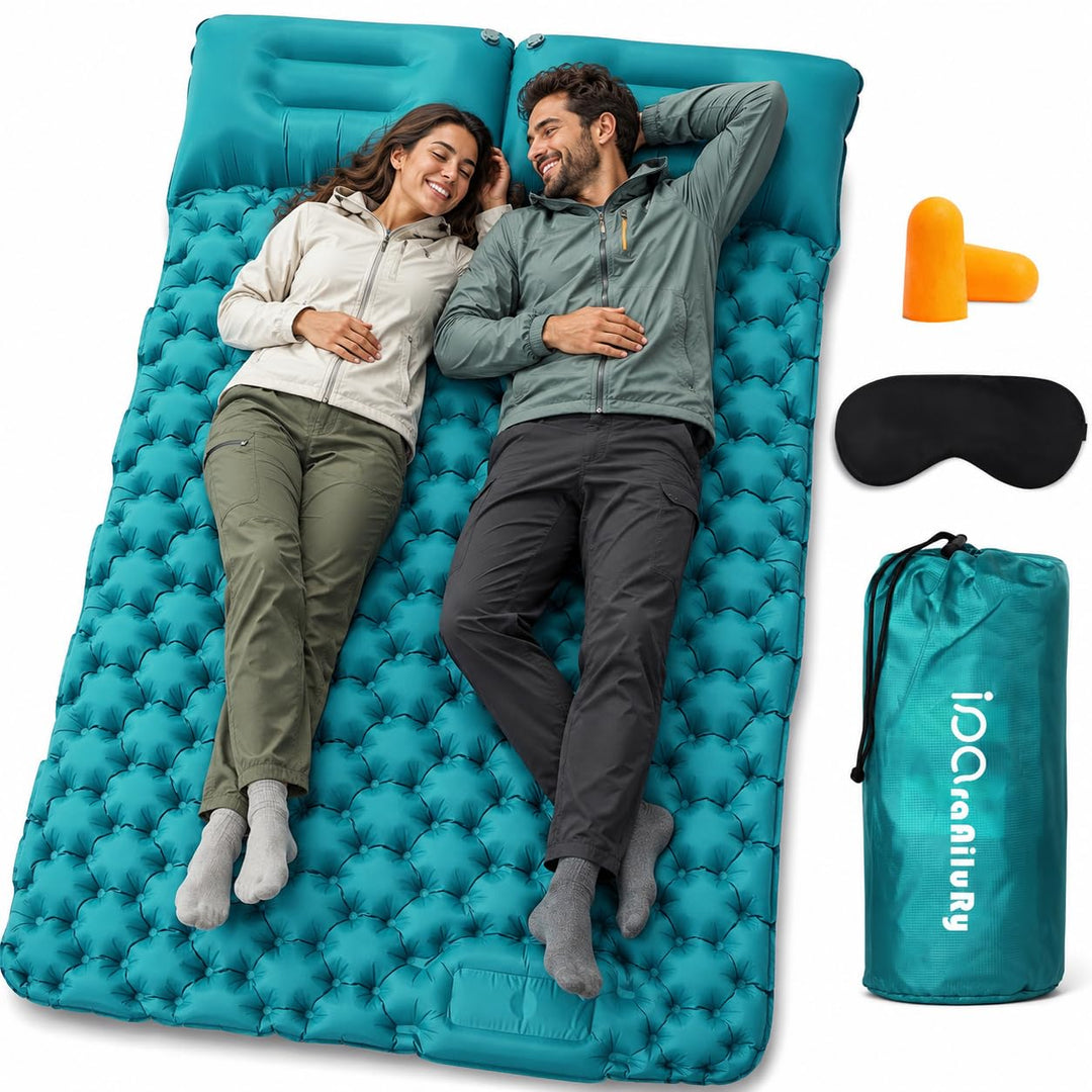 Luftmatratze Camping Ultraleichte Isomatte Camping mit Fusspresse Pumpe, Aufblasbare Matratze für Ou