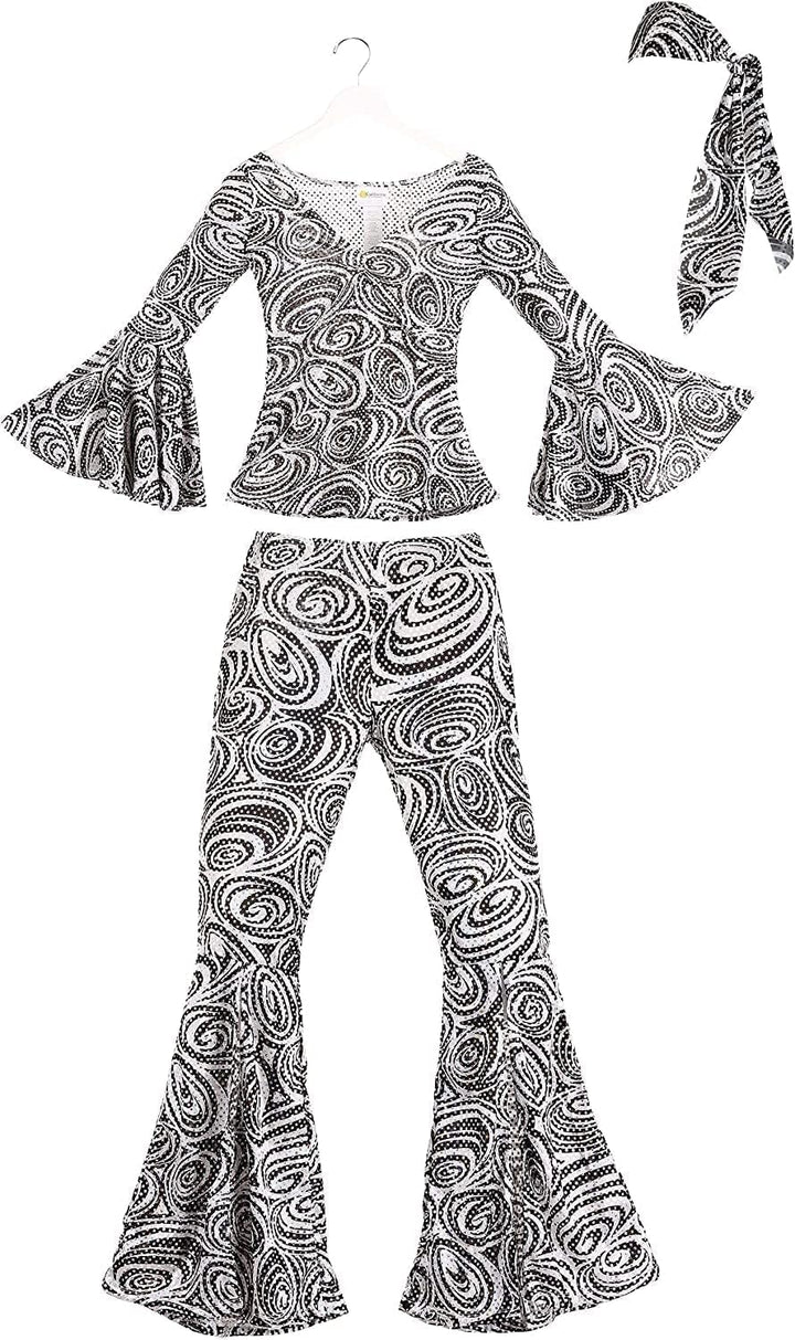 California Costumes Damen Foxy Lady Disco Kostüm, Weiss, Schwarz, XL XL Weiss, Schwarz, XL Wei&#xDF;
