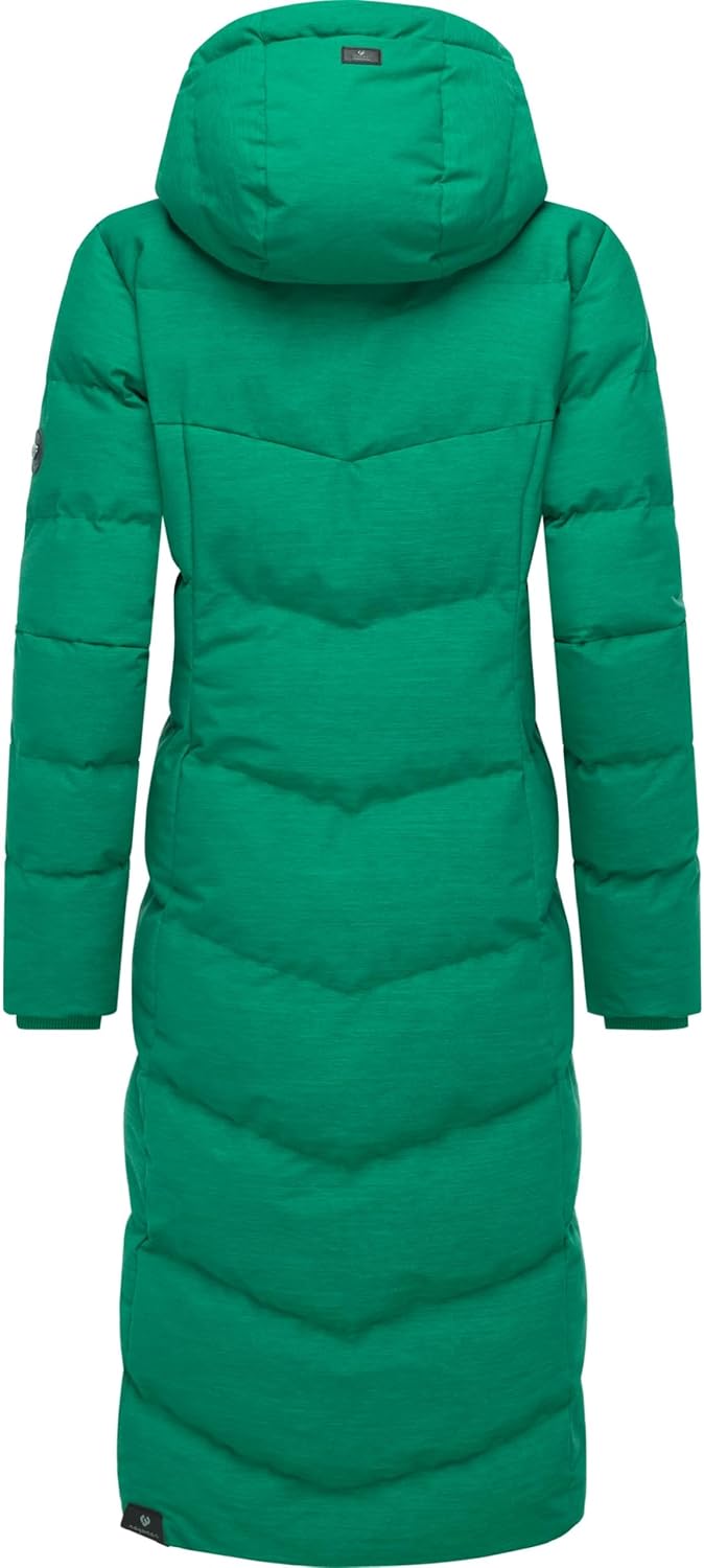 Ragwear Damen atmungsaktiver Wintermantel Warmer wasserdichter Steppmantel lang mit Kapuze Pavla Lon