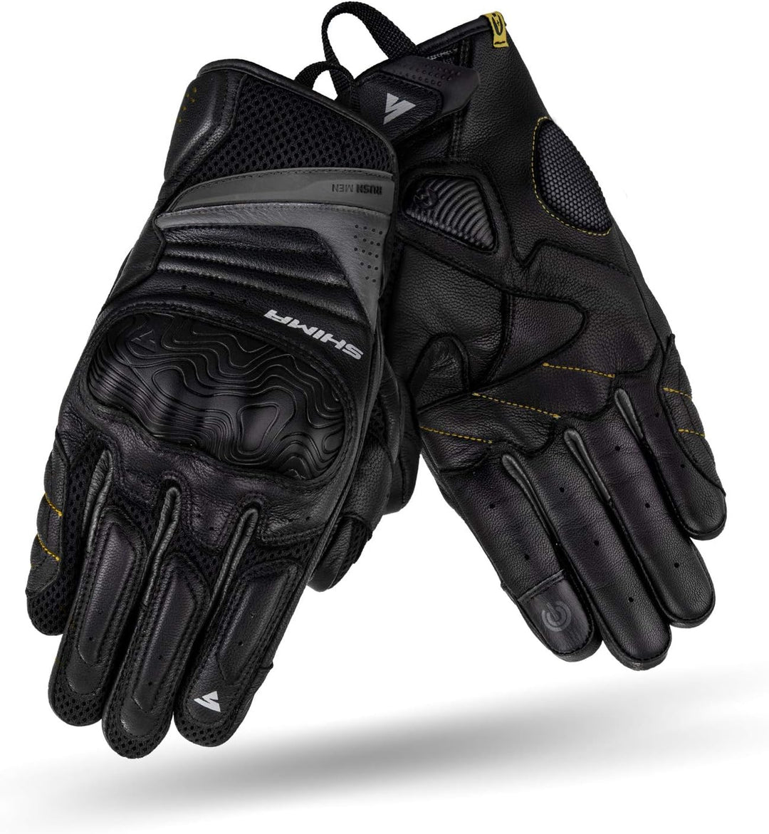 SHIMA RUSH Motorradhandschuhe - Atmungsaktive, Verstärkte, Stadt, Sommer, Touchscreen Handschuhe mit