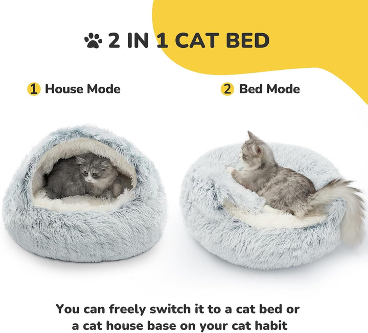 CATISM Katzenbett Waschbar Katzenschlafplatz für Katzen Plüsch Haustier Katzenkopfkissen Katzenkisse