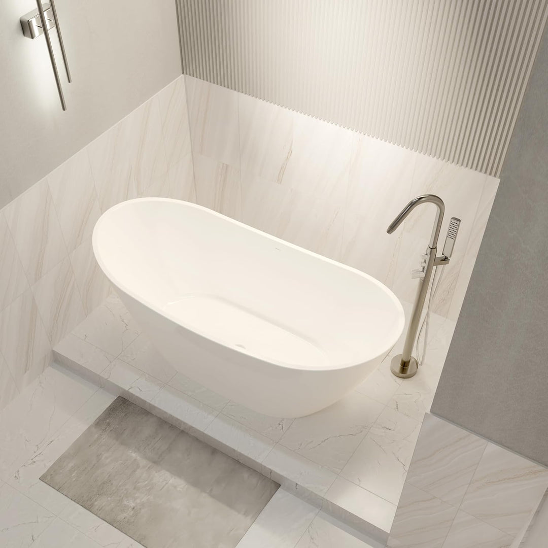 BERNSTEIN Freistehende Badewanne aus Sanitäracryl Standbadewanne Wanne mit Doppelwandiger Konstrukti