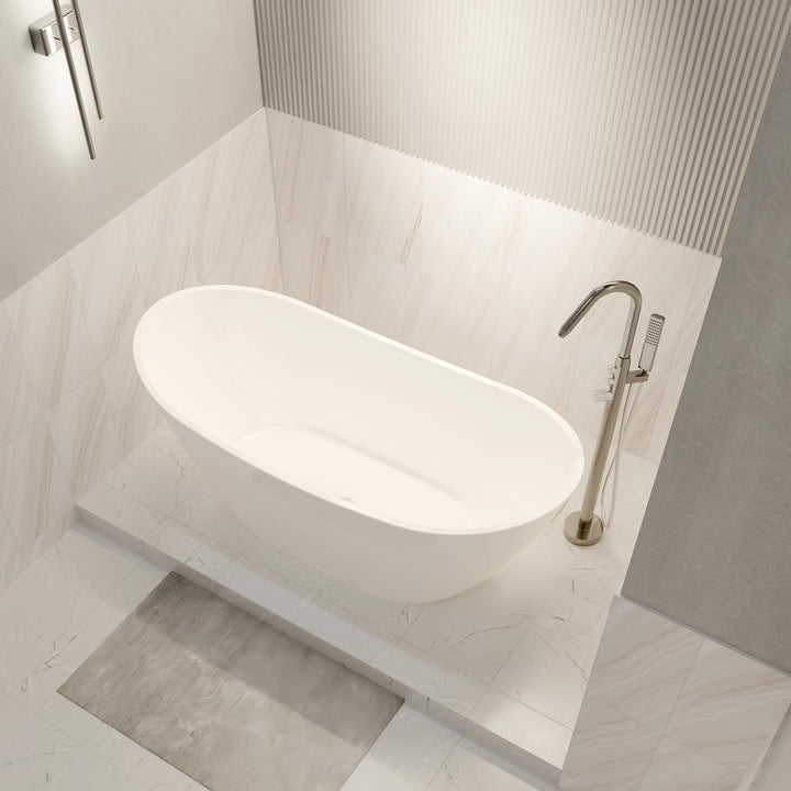 BERNSTEIN Freistehende Badewanne aus Sanitäracryl Standbadewanne Wanne mit Doppelwandiger Konstrukti