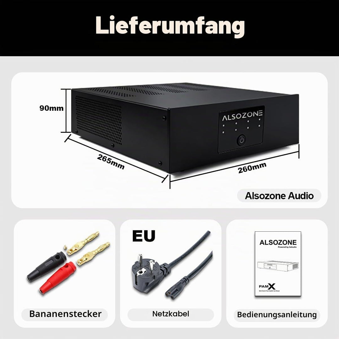 3eAudio PAM152 Multikanal-Endstufe – 2-Kanal Verstärker mit 150W pro Kanal, GaN-Netzteil, PFFB-Techn